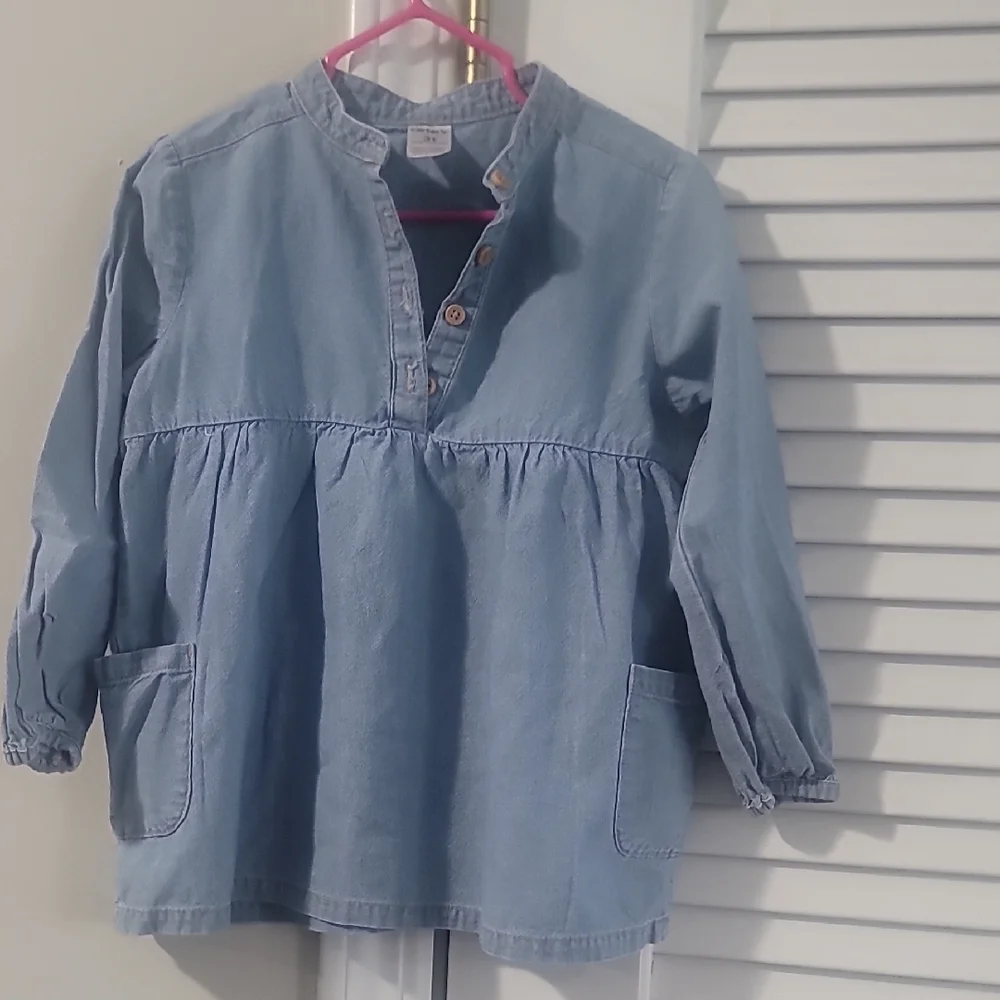 Girls' Light Blue Denim Dress